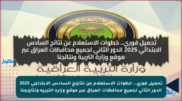 تحميل فوري.. خطوات الاستعلام عن نتائج السادس الابتدائي 2025 الدور الثاني لجميع محافظات العراق عبر موقع وزارة التربية ونتائجنا